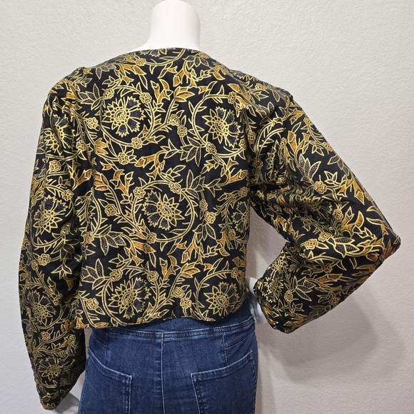 Vntg Passports Gold /Black Beaded Open Evening Jacket L - Picture 7 of 15